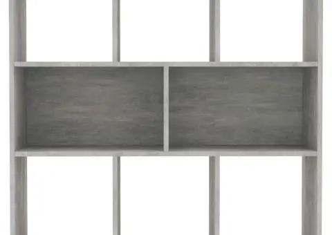 Bibliotecă, gri beton, 97,5x29,5x100 cm, lemn prelucrat - 4/5