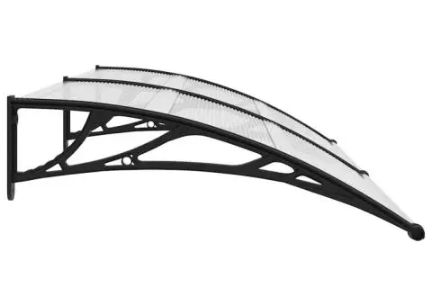 Copertină de ușă, negru, 200 x 100 cm, PC - 5/5