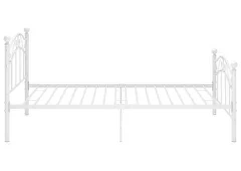 Cadru de pat, alb, 90x200 cm, metal - 4/5
