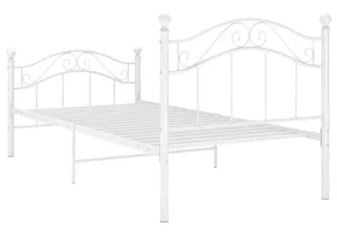 Cadru de pat, alb, 90x200 cm, metal - 5/5