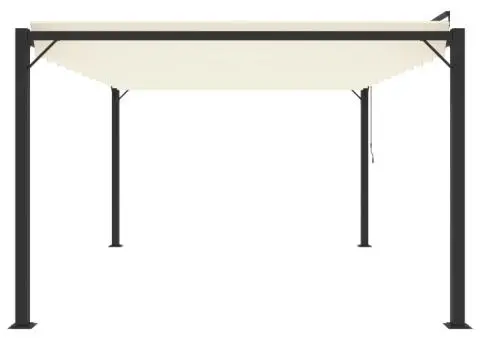 Pavilion cu acoperiș jaluzea, crem, 3x4 m, țesătură/aluminiu - 4/5