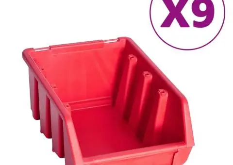 Set cutii depozitare 103 piese cu panouri de perete, roșu&negru - 2/5