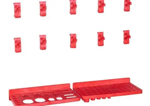 Set cutii depozitare 103 piese cu panouri de perete, roșu&negru - 4/5