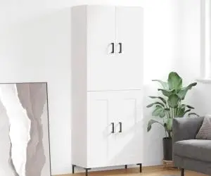 vidaXL Dulap înalt, alb, 69,5x34x180 cm, lemn compozit
