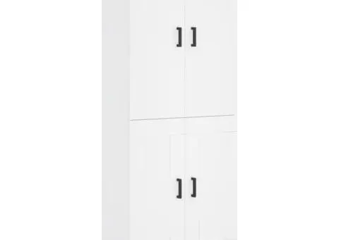 Dulap înalt, alb, 69,5x34x180 cm, lemn compozit - 2/5