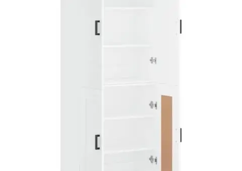 Dulap înalt, alb, 69,5x34x180 cm, lemn compozit - 4/5