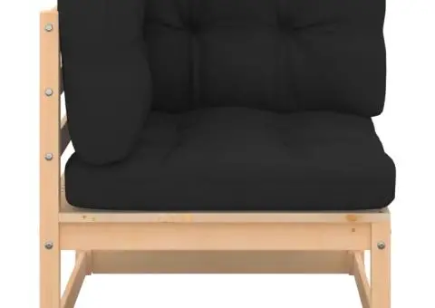 Set mobilier de grădină cu perne, 6 piese, lemn masiv de pin - 3/5