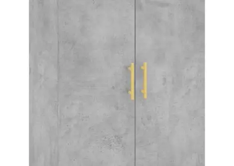 Dulap înalt, gri beton, 69,5x34x180, lemn compozit - 5/5