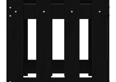 Jardinieră grădină design gard negru 40x40x40 cm lemn masiv pin - 5/5