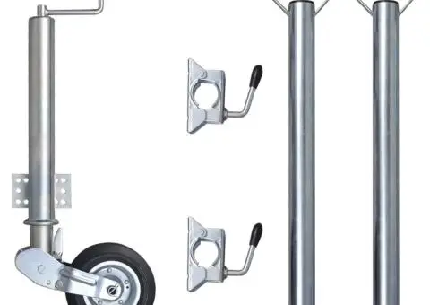 Roată manevră remorcă 60 mm 2 tub susținere/2 cleme despicate - 1/5