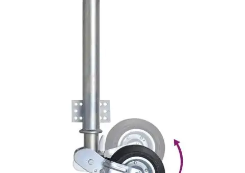 Roată manevră remorcă 60 mm 2 tub susținere/2 cleme despicate - 3/5