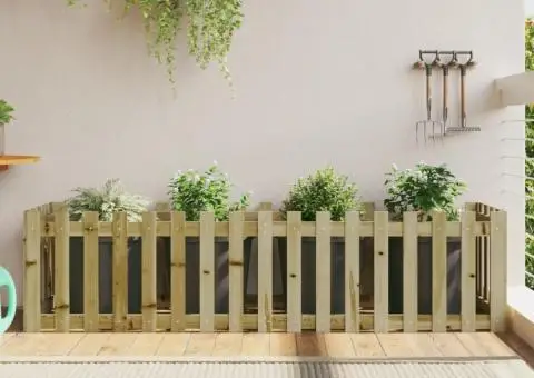 Pat înălțat grădină design gard 200x50x50 cm lemn impregnat pin - 1/5