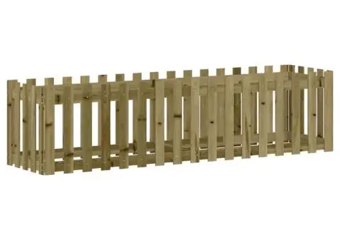 Pat înălțat grădină design gard 200x50x50 cm lemn impregnat pin - 4/5