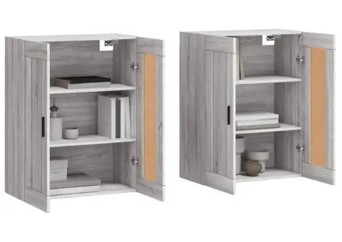 Dulapuri montate pe perete, 2 buc, gri Sonoma, lemn prelucrat - 3/5