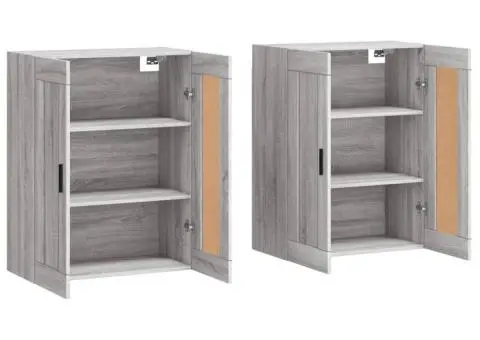 Dulapuri montate pe perete, 2 buc, gri Sonoma, lemn prelucrat - 4/5