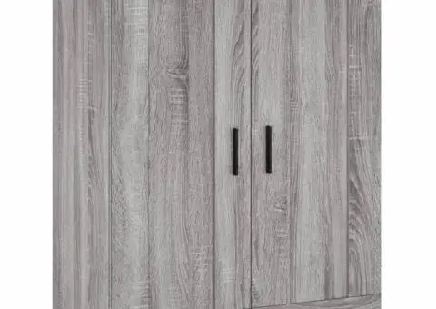 Dulapuri montate pe perete, 2 buc, gri Sonoma, lemn prelucrat - 5/5