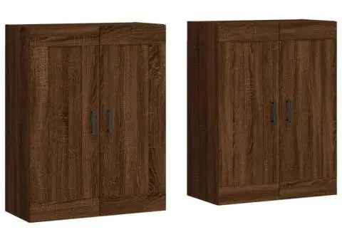 Dulapuri montate pe perete 2 buc. stejar maro, lemn prelucrat - 2/5