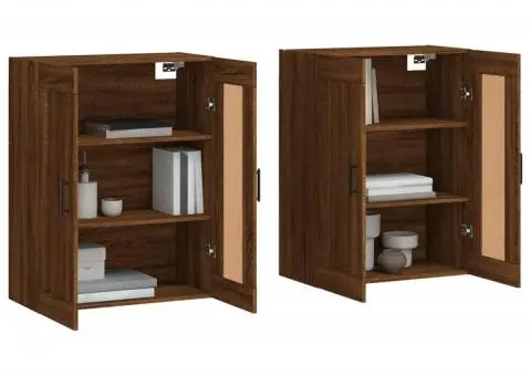 Dulapuri montate pe perete 2 buc. stejar maro, lemn prelucrat - 3/5