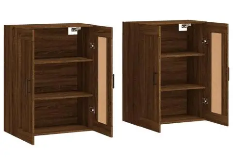 Dulapuri montate pe perete 2 buc. stejar maro, lemn prelucrat - 4/5