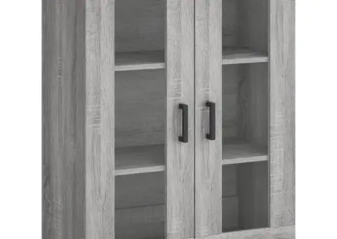 Dulapuri montate pe perete, 2 buc, gri Sonoma, lemn prelucrat - 5/5