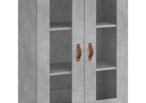 Dulap înalt, gri beton, 69,5x34x180, lemn compozit - 5/5