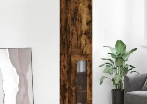 Dulap înalt, stejar fumuriu, 34,5x34x180 cm, lemn prelucrat - 1/5