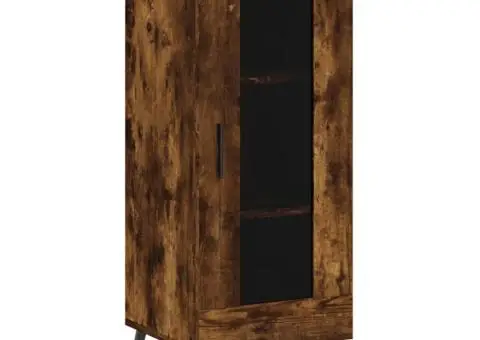 Dulap înalt, stejar fumuriu, 34,5x34x180 cm, lemn prelucrat - 5/5