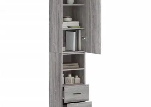 Dulap înalt, gri sonoma, 34,5x34x180 cm, lemn prelucrat - 3/5