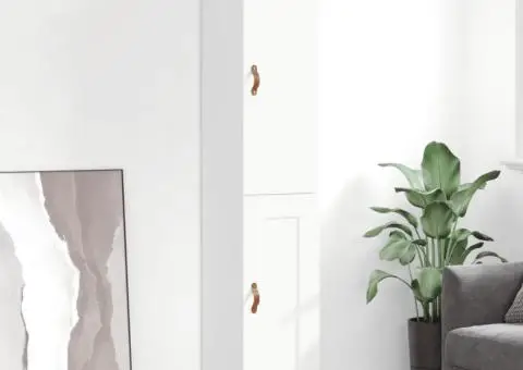 Dulap înalt, alb extralucios, 34,5x34x180 cm, lemn prelucrat - 1/5