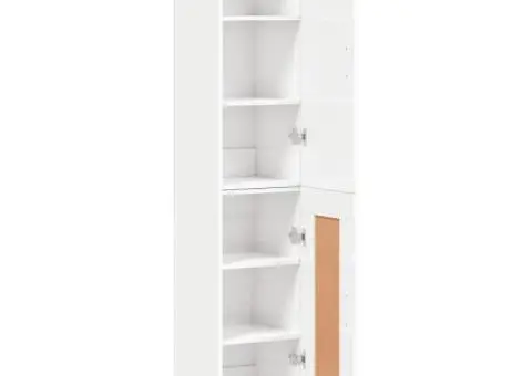 Dulap înalt, alb extralucios, 34,5x34x180 cm, lemn prelucrat - 4/5