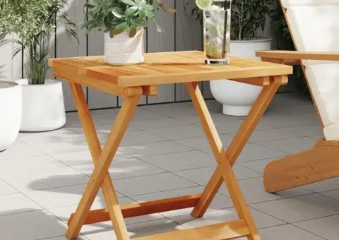 Masă de grădină pliabilă, 50x50x50 cm, lemn masiv acacia - 1/5