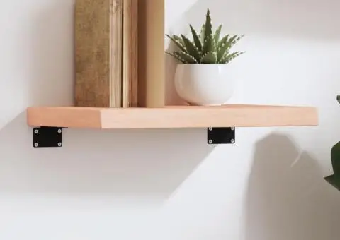 Poliță de perete, 40x20x4 cm, lemn masiv de stejar netratat - 1/5