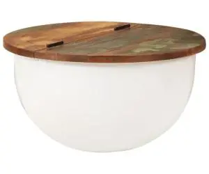 vidaXL Măsuță de cafea, alb, 50x27 cm, lemn masiv reciclat