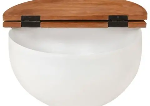 Măsuță de cafea, alb, 50x27 cm, lemn masiv reciclat - 4/5