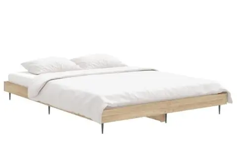 Cadru de pat, stejar sonoma, 135x190 cm, lemn prelucrat - 3/5