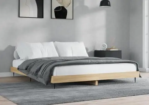 Cadru pat fără saltea stejar sonoma 140x200 cm lemn prelucrat - 1/5