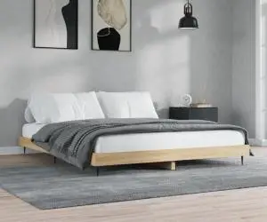 vidaXL Cadru pat fără saltea stejar sonoma 140x200 cm lemn prelucrat