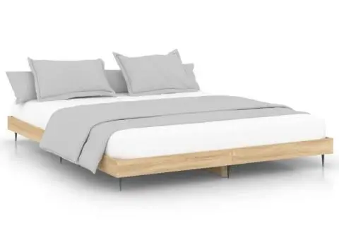 Cadru pat fără saltea stejar sonoma 140x200 cm lemn prelucrat - 2/5