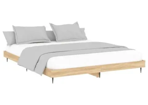 Cadru pat fără saltea stejar sonoma 140x200 cm lemn prelucrat - 3/5