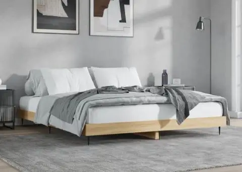 Cadru pat fără saltea stejar sonoma 140x200 cm lemn prelucrat - 4/5