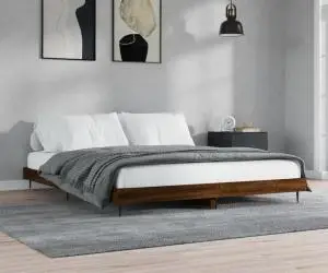 vidaXL Cadru pat fără saltea stejar maro 120x200 cm, lemn prelucrat