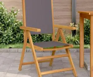 vidaXL Scaune de grădină 2 buc., antracit, lemn masiv acacia și textil