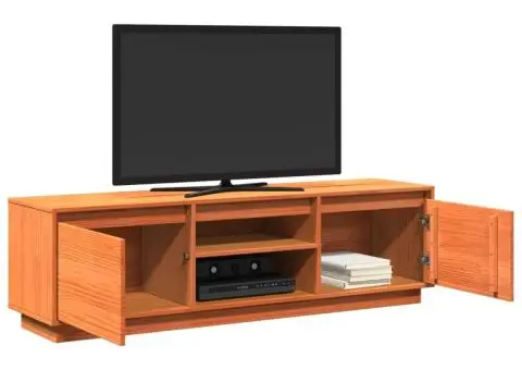 Dulap TV, maro ceruit, 140x35x40 cm, lemn masiv de pin - 5/5