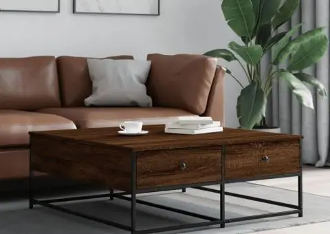 Măsuță de cafea, stejar maro, 100x99x40 cm, lemn prelucrat - 1/5