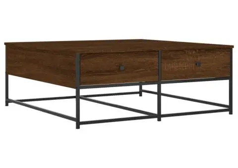 Măsuță de cafea, stejar maro, 100x99x40 cm, lemn prelucrat - 2/5