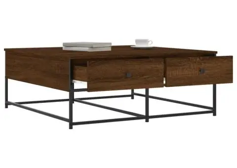 Măsuță de cafea, stejar maro, 100x99x40 cm, lemn prelucrat - 4/5