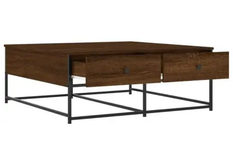 Măsuță de cafea, stejar maro, 100x99x40 cm, lemn prelucrat - 5/5