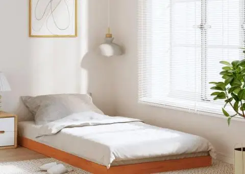 Cadru de pat, maro ceruit, 100x200 cm, lemn masiv de pin - 1/5