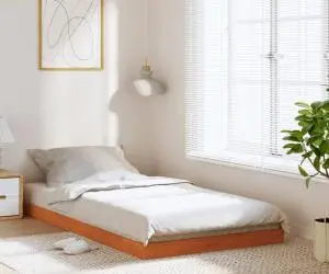 vidaXL Cadru de pat, maro ceruit, 100x200 cm, lemn masiv de pin