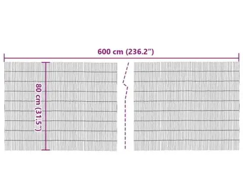 Gard de grădină, 600x80 cm, stuf - 5/5